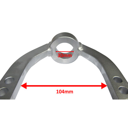image showing dimensions between legs of cv joint puller and inner diameter of hole.