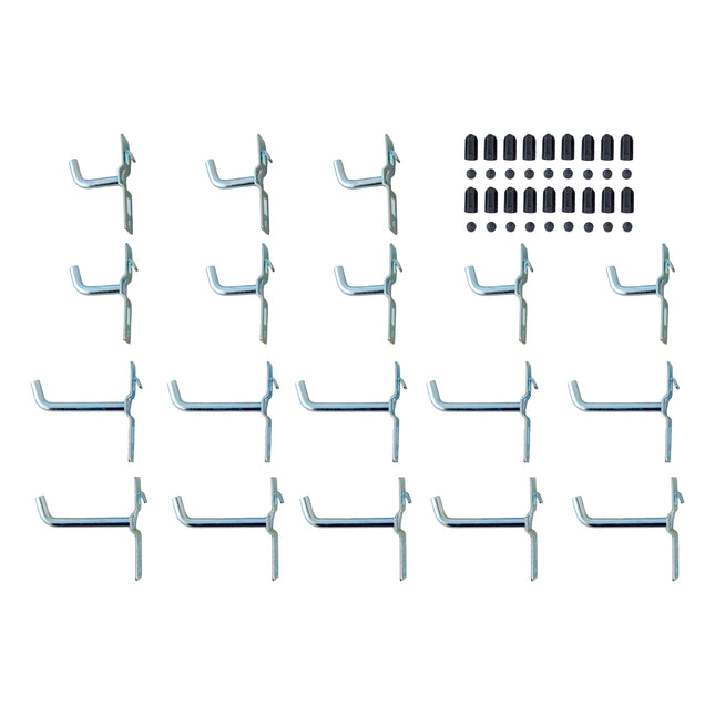 Set of metal hooks on a white background