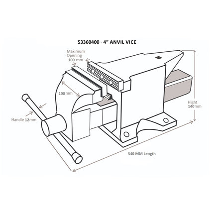 53360400 - Professional Anvil & Vice - 4"