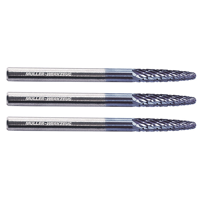 set of 3 9021350-04 tapered end die grinder bits