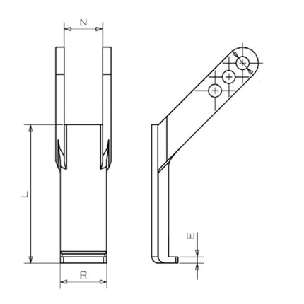 technical drawing of legs for speedline1641 & 1642 pullers