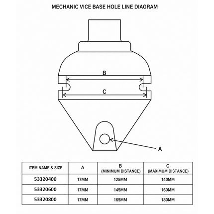 53320800 - 8" Unbreakable Vice - Fixed Base